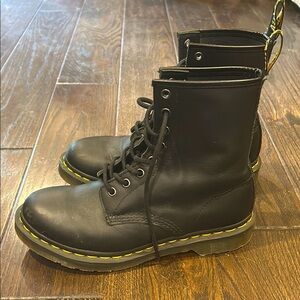 Dr. Martens 1460 industrial lace up Black Leather Boots womens